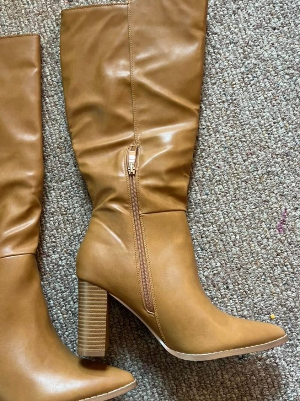 Juliet Holy Women's Knee-High Pointed Toe Riding Boots - Khaki - 9.5 - New